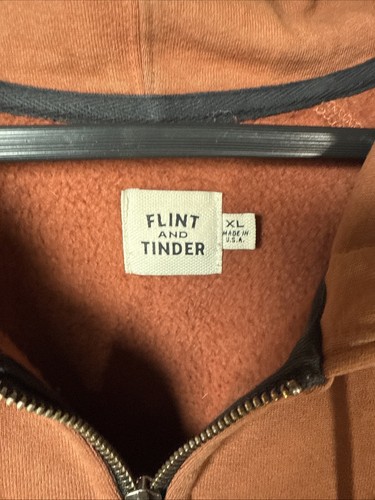 Flint And Tinder 10 Year Hoodie Full Zip Everyday Hoodie Brown Mens XL USA - Picture 3 of 7