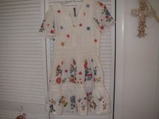 ANTHROPOLOGIE NWT WHITE EMBROIDERED SS DRESS SZ M MSRP $168 ADORABLE