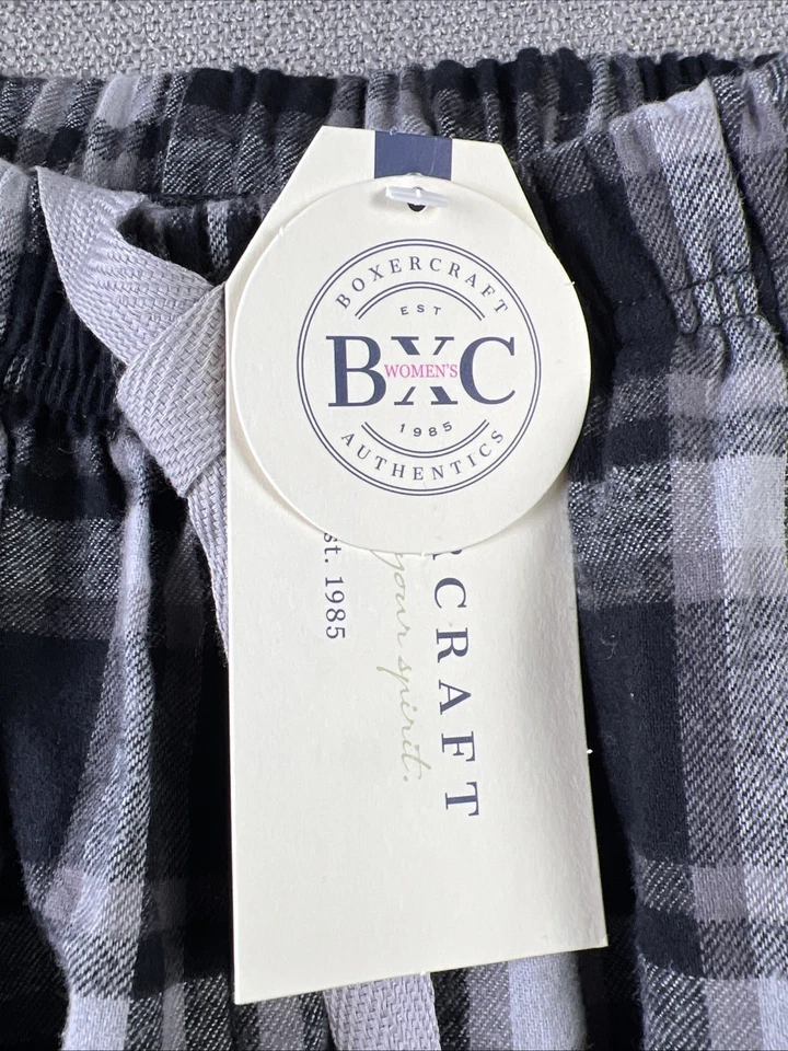 Pantalones de salón BXC Vanderbilt Commodore’s para mujer XXS ropa de dormir a cuadros negro gris Foto 4 de 4