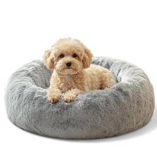 Small Dog  Cat Beds for Indoor Cats - 20 inches Calming Donut Dog Bed for Ki