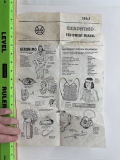 1960s Marx Toys Geronimo Instruction Owners Manual Guide Vintage
