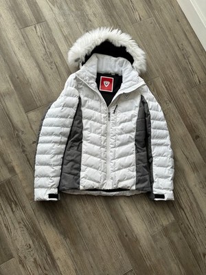 Rossignol Ski Faux Fur Woman Heather Rapide White Grey Jacket Size S
