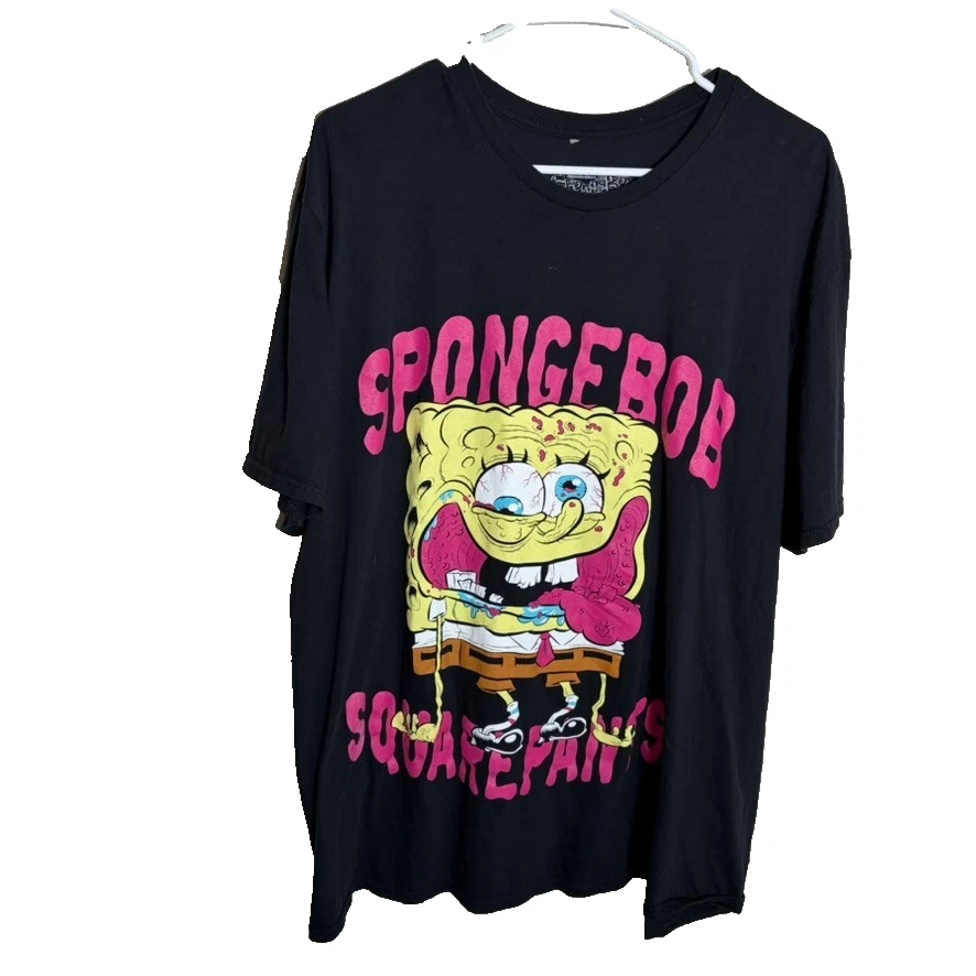 SpongeBob SquarePants Jellyfish Fields T-Shirt For Men - Big & Tall 5XL, Black - View #3