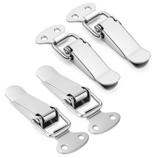 4 PCS Silver Stainless Steel Spring Loaded Toggle Latch Catch Hasp Box Lock