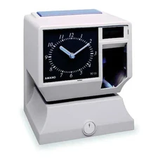 Amano Tcx-11/5477 Time Clock, Analog Dial & Lcd Display
