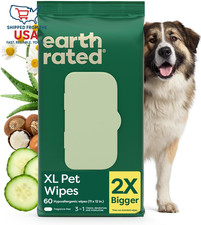 XL Pet Wipes for Dogs  Cats, 3-In-1 Unscented Hypoallergenic Cleaning, Deodoriz