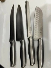 4 Pc Philippe Richard Stainless Steel Kitchen Knives Set Pre-owned