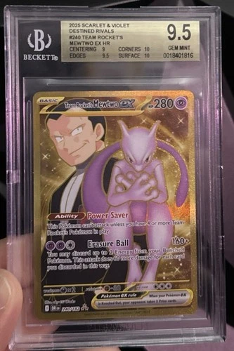 Pokemon (2025) S&V Destined Rivals 240 Team Rocket's Mewtwo Ex HR BGS 9.5