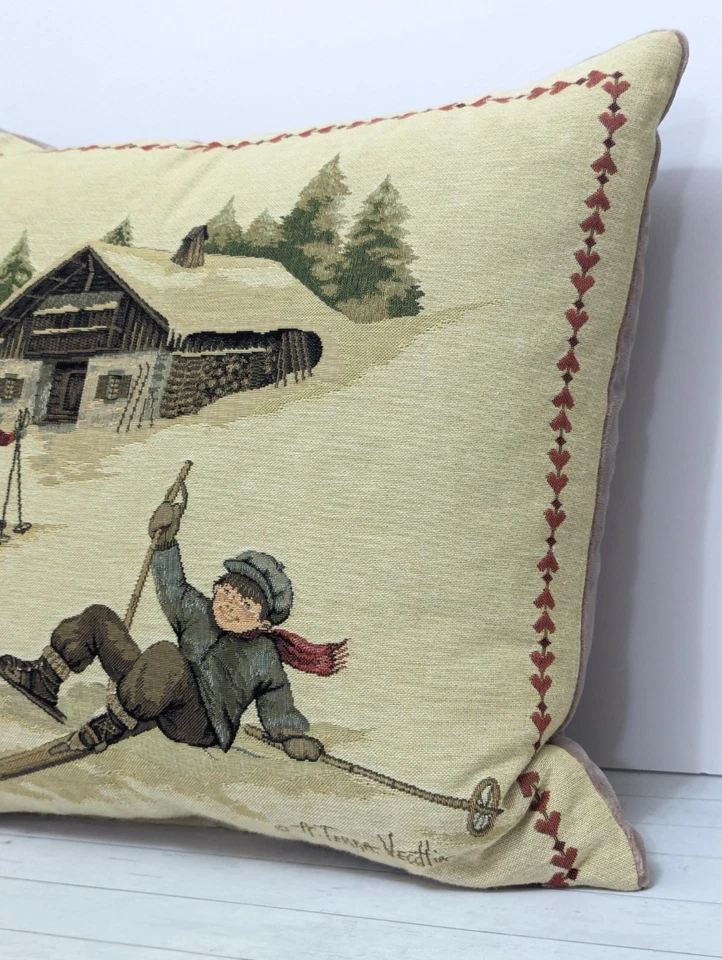 HINES Of Oxford 挂毯枕头 儿童 滑雪小屋 小屋 天鹅绒 后 20 — 第 3/4 张图片