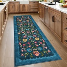  Floral Rug 2x6 Runners for Hallways, Boho Kitchen Runner Rugs Non Slip Bath 