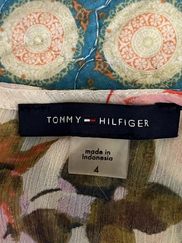 Romantic Tommy Hilfiger Dress Sz 4 Sheer Floral Midi Sleeveless Slip Lining - Picture 11 of 12