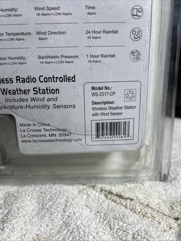 La Crosse Tech Professional Weather Station WS-2317-CP Wireless Wind Rain NIB - Image 3 of 4