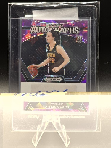 Caitlin Clark Auto /99 2024 Prizm Draft Picks Rookie RC Purple Ice Autograph 