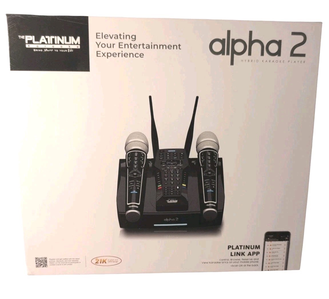 The Platinum Karaoke Machine Alpha 2 Cordless Microphones Fx 21,000 Songs Party