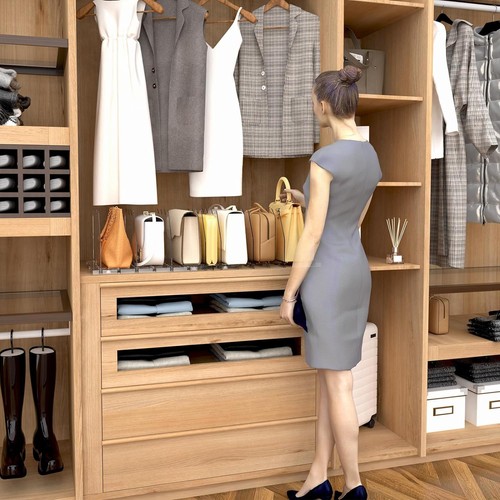 SPACEKEEPER Adjustable Shelf Divider for Closet, Clear Purse Organizers - Afbeelding 6 van 7