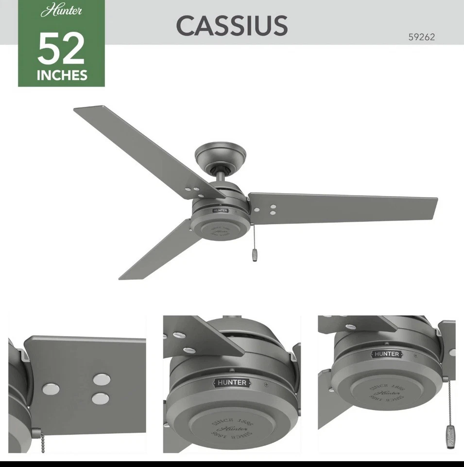 Hunter Cassius 59261 52" Ceiling Fan NEW - Image 2 of 4
