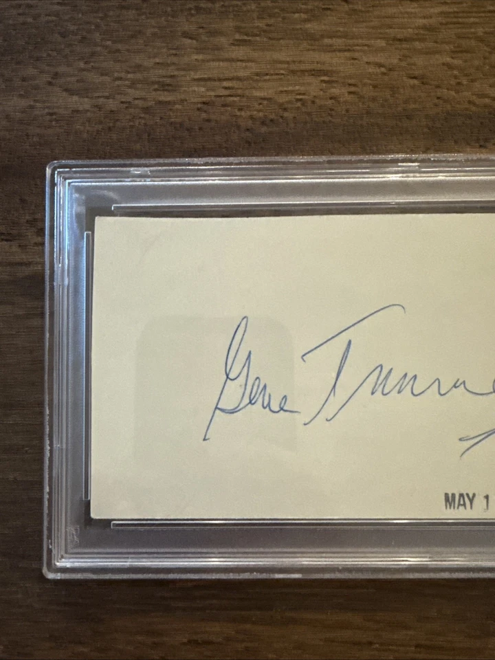RARE GENE TUNNEY AUTOGRAPH SIGNED INDEX CARD ENCAPSULATED PSA DNA BOXER - Image 2 of 4