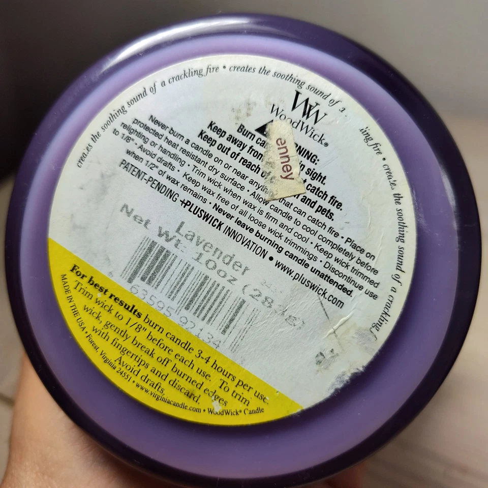 Vela perfumada WoodWick + velas reloj de arena mediano lavanda rara  Foto 4 de 4