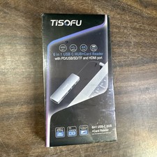 Tisofu 6-IN-1 USB C HUB + Card Reader with PD/USB/SD/TF and HDMI port