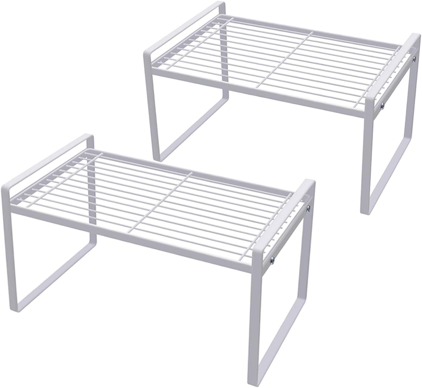 2 Pack Kitchen Cabinet Shelf Counter Organizer Rack Pantry Storage Bathroom Bedr-image