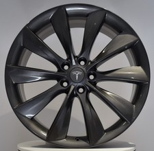 TESLA MODEL S TURBINE 21" REAR OEM WHEEL 21x9.0 RIM SONIC CARBON 1017337-01-A