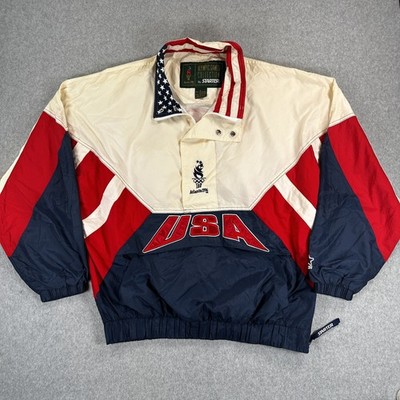 Vintage USA Atlanta 1996 Olympic Jacket Pullover Mens L Red Blue