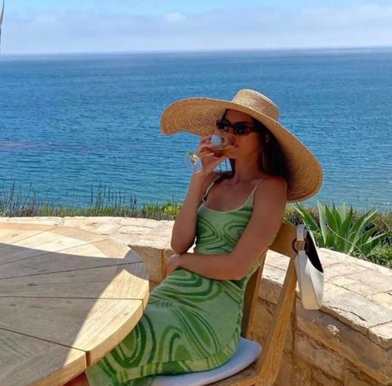 House of Sunny Hockney Dress Sz 4 Blogger Fav Green Abstract Fuzzy Knit Resort