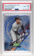 2017 Topps High Tek Pattern 1 Blue Rainbow 50/75 Aaron Judge #HT-AJ PSA 8 it9