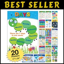 Kids Educational Posters Set English/Spanish