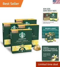 Gourmet Nespresso Vanilla Coffee Pods - 32 Count, Brews 7.8 oz, 100% Arabica