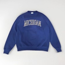 Vintage 90s Michigan Wolverines Crewneck Sweatshirt Spellout Mens Size Large