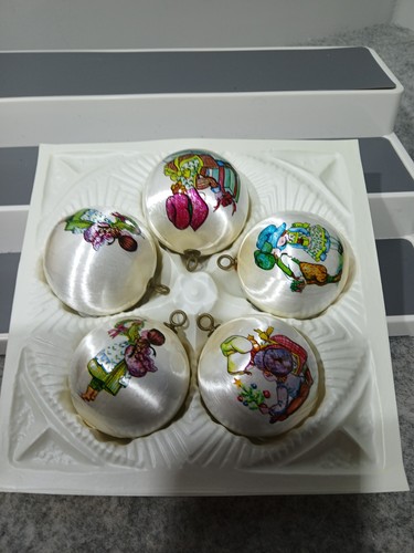Holly Hobbie Unbreakable Satin Christmas Ornament 1960-70s BOXED SET SWAN PORTH - Picture 8 of 13