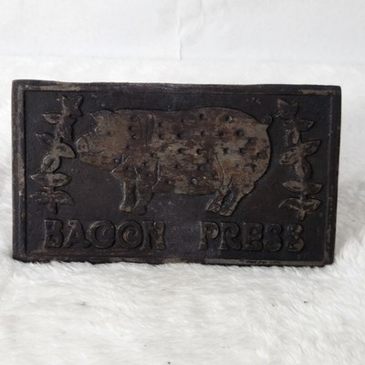 Vintage 1978 TAYLOR & NG Cast Iron Bacon Press Wooden Handle