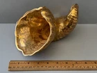 STANGL POTTERY GRENADA 22K GOLD CORNUCOPIA THANKSGIVING HORN OF PLENTY #5065 VTG