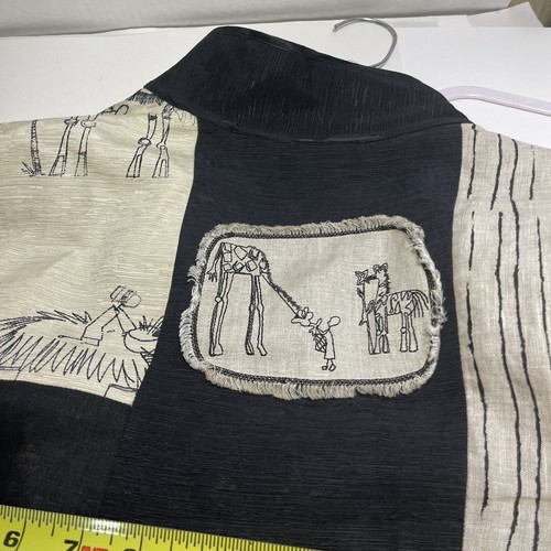 Chico's Women Patchwork Lightweight Jacket Blazer Lined 1, M Linen Silk Bohemian - Picture 8 of 12