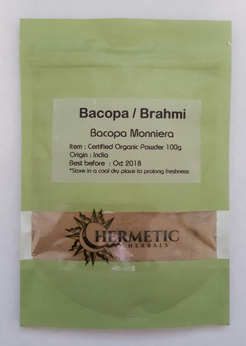 brahmi bacopa 100g - pure certified organic