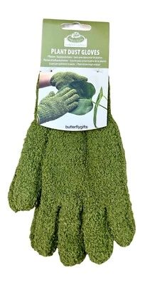 BUTTERFLY GIFTS LTD Microfibre Gloves Plant Duster Glove Green Gardening Leaf Shine Dust Gloves
