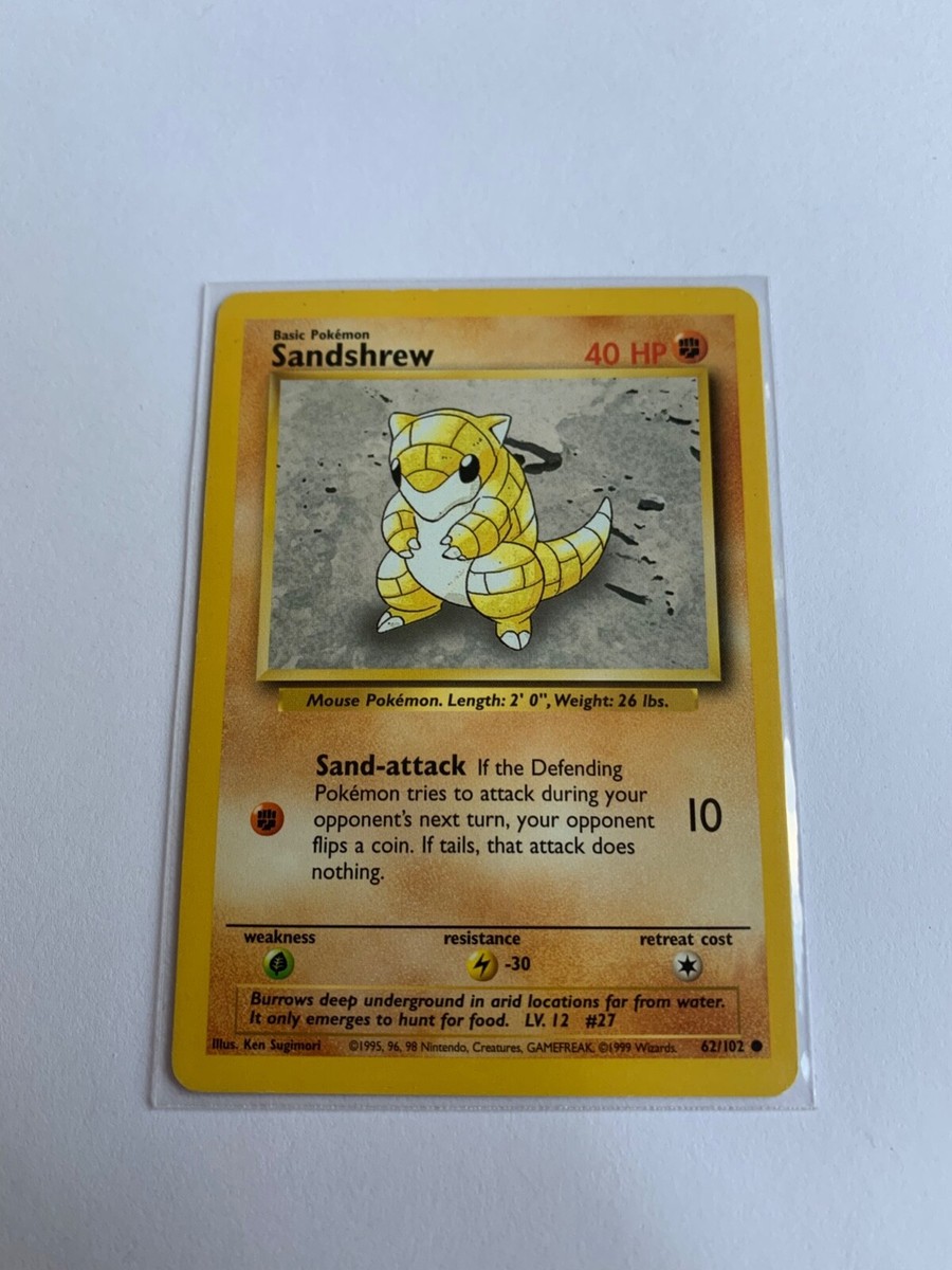 Sandshrew Base Set 62/102 - 1995, 96, 98 Nintendo - Pokemon Card