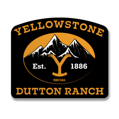 Yellowstone 1886 Established Dutton Ranch Montana Hills 8cm Sticker Aufkleber