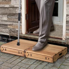 One Step Stool for Elderly Wooden Platform Wooden Step Tool High Riser Step Stoo