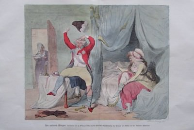 Gillray: Am anderen Morgen -Karikatur Originaldruck aus 1930 Bild 