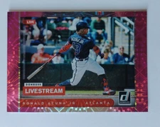 2021 Donruss Livestream Pink Fireworks #5, Ronald Acuna Jr.
