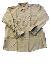 NWOT Red Kap Men’s Workwear 2XL Long Sleeve Shirt Pocket Mechanic Industrial Tan