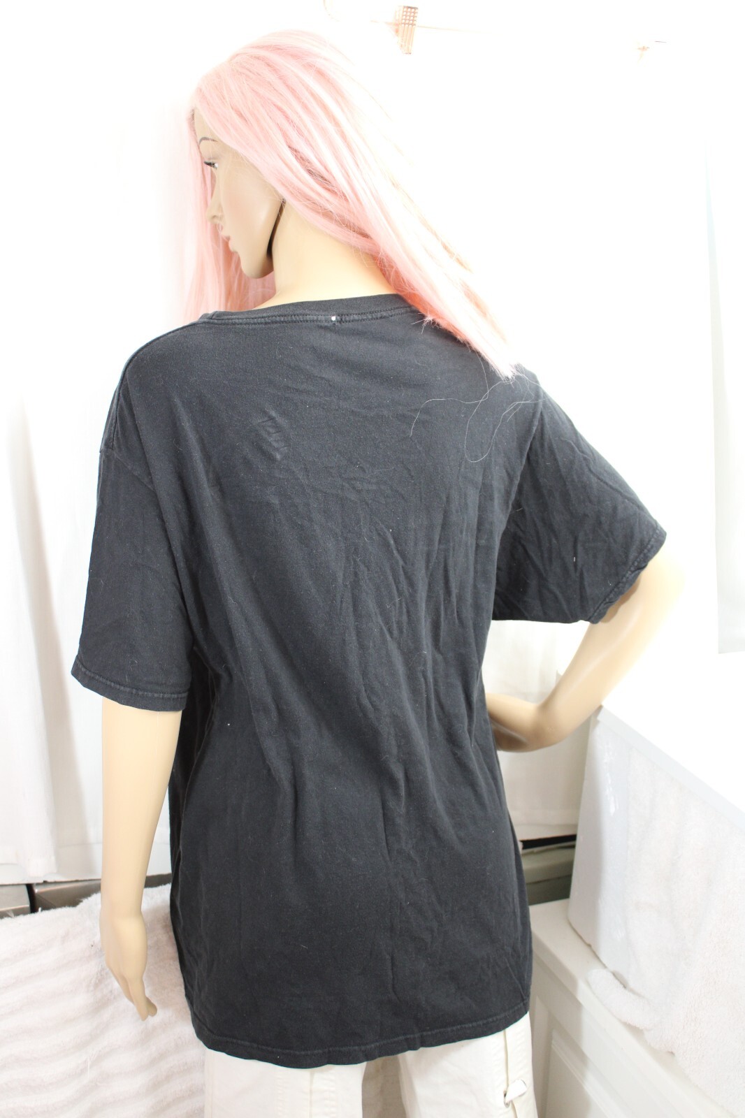 Women's Red Hustle Patch Black Basic Crew Neck Sh… - image 3