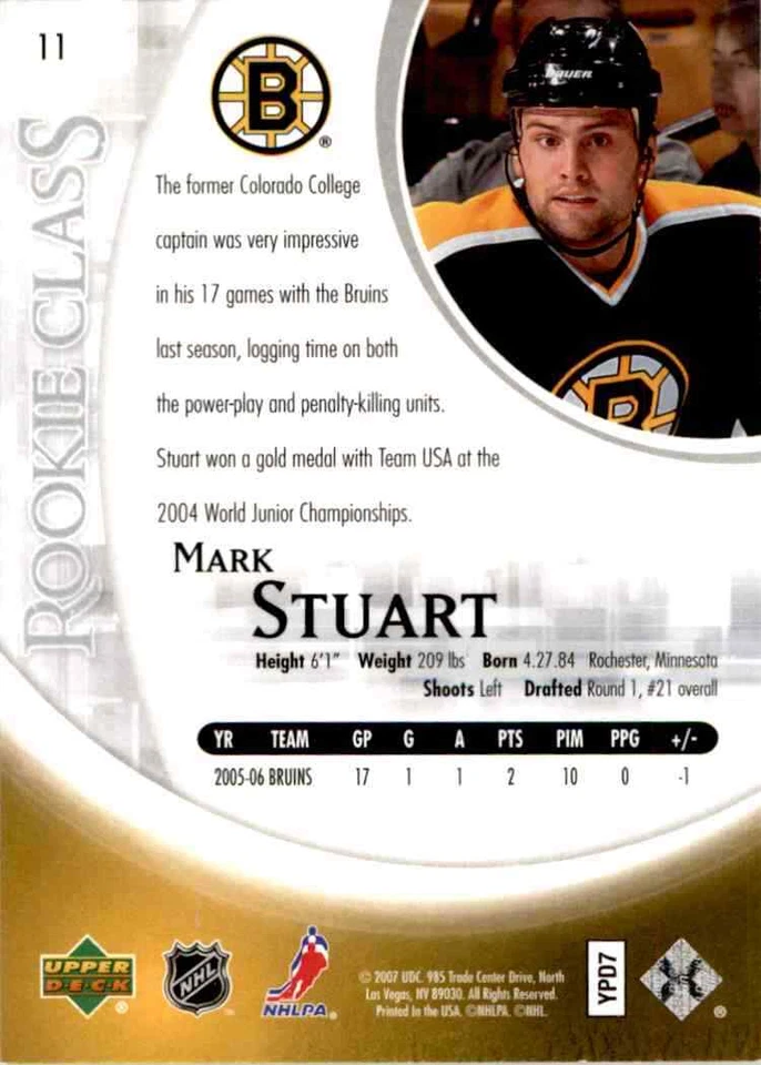 2006-07 Upper Deck Rookie Class Mark Stuart #11 - Image 2 of 2