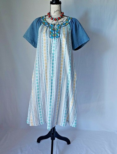 Go Softly Patio Embroidered Muumuu Midi 
