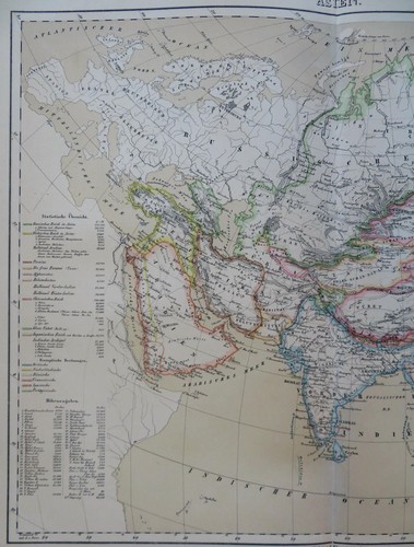 Asia Ottoman Empire Qing China Meiji Japan 1885 Flemming detailed map - Picture 2 of 4