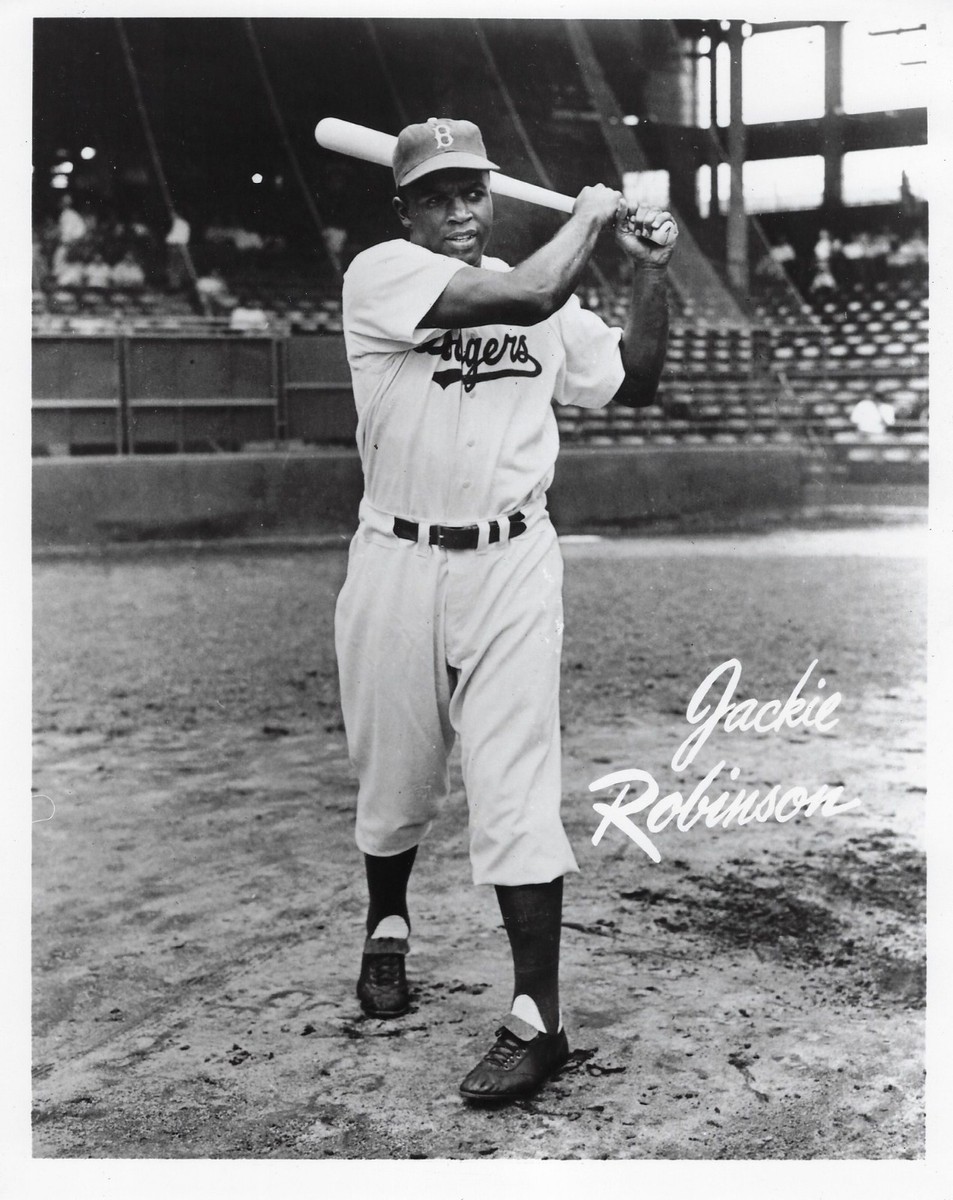 JACKIE ROBINSON 8X10 PHOTO BROOKLYN DODGERS BASEBALL PICTURE