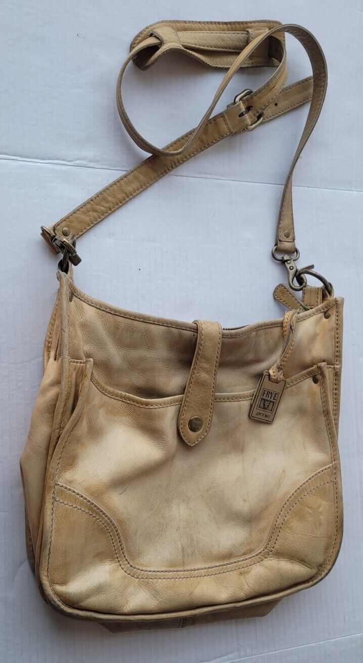 FRYE Campus Banana Beige? Leather Crossbody Messe… - image 2