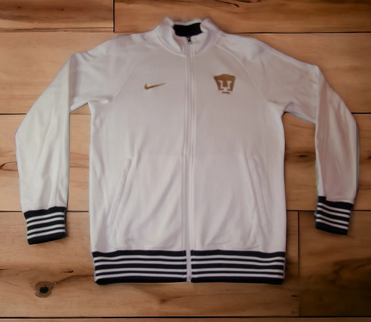 White and gold nike cheap jacket